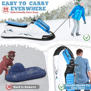 Tubo de esquí inflable azul de 157x134 cm para deslizarse por la nieve, uso universal - Product Image 5