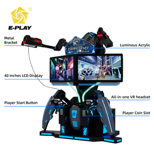 เครื่องเล่นเกมอาร์เคด Eplay <span class=keywords><strong>VR</strong></span> 9D จำลองการยิงปืนเสมือนจริงกลางแจ้ง สำหรับสองคน  ทำจากไฟเบอร์กลาส เหมาะสำหรับสนามบินและในร่ม - Product Image 3