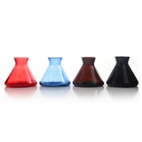 Flacon en verre conique Transparent pour aromathérapie, diffuseur de parfum de 50/200ml, disponible en noir, blanc, bleu, rouge