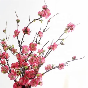 Branches de fleurs artificielles en soie blanches et roses, type cerisier, pour décoration de mariage et centre de table - Product Image 3