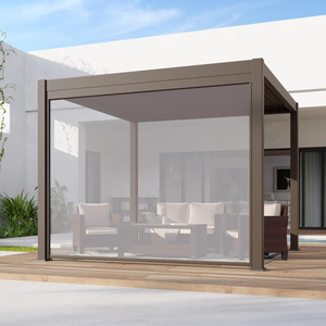 ม่านม้วนแบบมีราง มอเตอร์ในตัว สำหรับภายนอกอาคาร กันน้ำ ทำ<span class=keywords><strong>จ</strong></span>าก <span class=keywords><strong>PVC</strong></span> ป้องกันแสงแดดและเพิ่มความเป็นส่วนตัว เหมาะสำหรับระเบียงและศาลา - Product Image 2