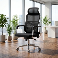 Chaises de bureau ergonomiques modernes en tissu maillé pivotantes avec soutien lombaire