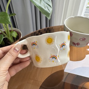 Taza de Cerámica con Diseño Novedoso de Lazo y Arcoíris para Mujer, Segura para Oficina, Capacidad de 300ml, para Verano y Otoño, para Celebridades de Internet - Product Image 4