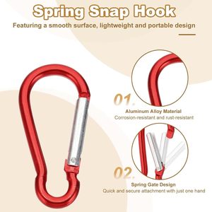 Kürbisförmiger Multifunktions-Aluminium-Karabiner mit D-Ring, Schlüsselanhänger, Clip, Schnapphaken, Zeltzubehör, Taschen- und Spielzeughalter - Product Image 4