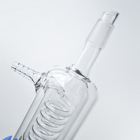 Condenseur de reflux de laboratoire en verre borosilicaté avec serpentin à double enveloppe, personnalisable OEM