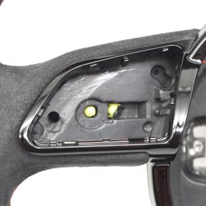 Volant sport en cuir Alcantara <span class=keywords><strong>rouge</strong></span> entièrement recouvert, à fond plat, pour <span class=keywords><strong>Audi</strong></span> A4 B8 A3 8V A4 A5 A7 Q3 Q5 Q7 - Product Image 4