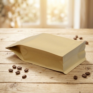 Sachet de café à fond plat en gros d'usine, imprimé sur mesure, en aluminium alimentaire avec fermeture éclair facile à ouvrir - Product Image 1