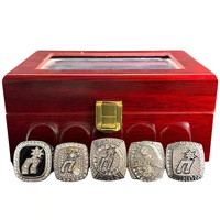 Venta al por Mayor de Fábrica, Juego de 5 Anillos de Campeonato de los San Antonio Spurs 1999/2003/2005/2007/2014, Joyería de Aleación Plateada de Alta Calidad