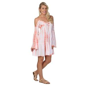 ชุดเดรสชายหาดสุดพิเศษสำหรับผู้หญิงเดรสคลุมไหล่เย็นย้อมสีจากผ้าเรยอน - Product Image 2