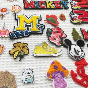Trucker Hat Patches Custom Small Animals Embroidered Chenille Embroidery Mickey Iron On Patch For Clothes Hat