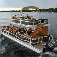 Nice Decking Luxury Recreational Floating Double Deck Aluminum Pontoon Boats