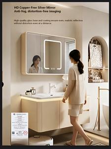 New Modern Cream <strong>Bathroom</strong> Vanity Set Luxury Stone Ceramic Integrated Basin Rubber Wood <strong>Bathroom</strong> <strong>Sink</strong> <strong>Storage</strong> for Hotel Villa Use - Product Image 5