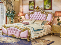 Lit de luxe européen Chambre à coucher principale Simple Style européen Moderne Simple Français champagne Or Lit de mariage de luxe Lit de princesse