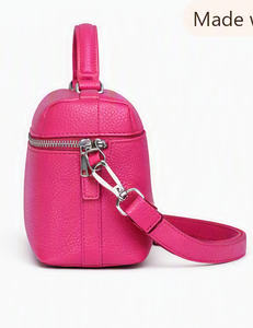Sac bandoulière chic en cuir de veau pleine fleur, sacoche grande capacité légère avec fermeture éclair - Product Image 1