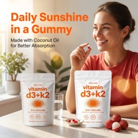 Capsules de Vitamine D3 K2 en gélules molles, sans OGM, pour soutenir le système immunitaire, pour enfants et adultes, non destinées aux femmes enceintes