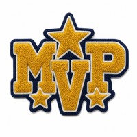 Écusson personnalisé en chenille 3D MVP Champion avec support thermocollant brodé pour vestes universitaires, chapeaux et cadeaux - Forme de cœur
