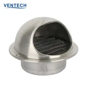 Ventech Acero inoxidable Pared externa Sostener Ronda Viento Cubierta Fresh Air Weather Ball Louver