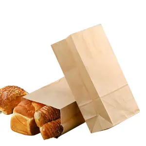 Оптовая продажа, пакет для хлеба из крафт-бумаги для хлеба, еды, размер под заказ, бумажные пакеты для еды, бумажные пакеты для продажи