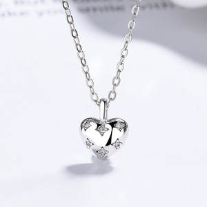 Kalung Liontin Perak <span class=keywords><strong>Sterling</strong></span> 925 Perhiasan Kalung Hati Bintang Zirkon Berlapis Emas Set Anting Tusuk untuk Wanita - Product Image 2
