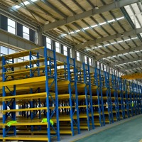 Système de plancher en mezzanine industriel modulaire, sur mesure, robuste, antirouille, multi-niveaux, en acier, avec revêtement en poudre, pour stockage
