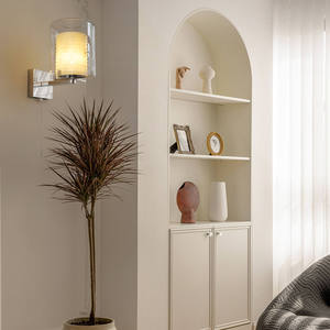 Lámpara de pared minimalista moderna, pantalla de cristal, LED E27, control de interruptor para sala de estar y dormitorio - Product Image 2