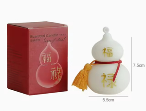 Chinese Gourd "Fu Lu" Scented <b>Candle</b> - Traditional Feng Shui Decor for Good Luck & Blessings Popular National Style - Product Image 5