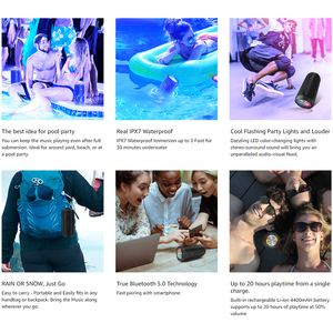 Altavoz inalámbrico impermeable Ipx7 personalizado, 20w, con luz RGB, sonido estéreo fuerte, para exteriores, Tws - Product Image 6