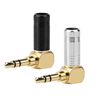 Adaptateur de prise audio 3,5 mm 3 pôles à angle droit de 90 degrés, adaptateur de raccordement pour écouteurs, borne de casque, connecteur plaqué or à souder