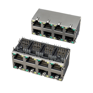 2x6 cổng PoE mạng cắm Ethernet RJ45 nối 8Pin PoE + connecteur RJ45 nữ nối LED PCB Jack RJ45 Modular Jack - Product Image 2