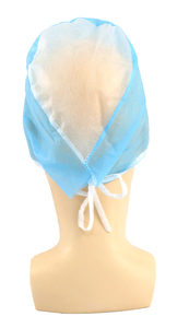 Cuffie Monouso Blu in Tessuto Non Tessuto per Infermieri e Medici, Chirurgiche, con Laccetti - Product Image 2