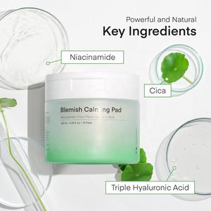 Almohadilla de tóner tónico exfoliante concentrado de niacinamida PHA LHA, vitamina C orgánica, blanqueamiento, almohadilla de tóner verde Centella Re-leaf - Product Image 5