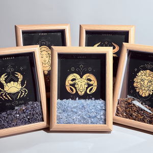 Wholesale Natural Healing Crystal Gravel Chips Twelve Constellations Photo Frame for <strong>Gift</strong> or Home Decoration - Product Image 1