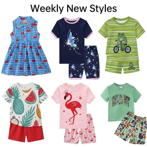 Stocklot Summer Kids Clothes Sets Toddler Boys Girls Outfits Clearance T-shirt <b>Shorts</b> Skirts Various Cartoon <b>Rainbow</b> Bear Plaid - Product Image 4