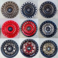 Jantes Beadlock Forgées Rouges Tout-Terrain 17-19 Pouces 5x139.7 5x127 pour Camion 4x4 SUV Jeep Ford Chevrolet GMC Toyota