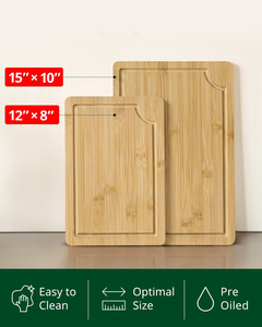 Planche à découper en bambou naturel certifiée FSC et FDA avec rainure profonde pour <span class=keywords><strong>les</strong></span> jus, poignées latérales, idéale pour la charcuterie et la découpe de viande - Product Image 3