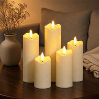 Bougies de pilier de LED sans flamme scintillantes réalistes avec tête oscillante à piles pour décorations d'Halloween intérieures et extérieures