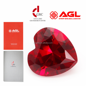 Batu Permata <span class=keywords><strong>Ruby</strong></span> Buatan Laboratorium Warna Darah Merpati 3-12mm Bentuk Potongan Hati untuk Pembuatan Perhiasan Grosir Korundum - Product Image 1