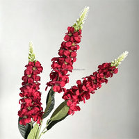 L-308 Vente en gros de fleurs artificielles en soie de la série Bourgogne, fleurs décoratives rouges artificielles pour l'arrangement de la décoration de mariage