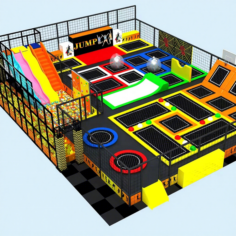 Colorful Customized Trampoline Park Commercial Kids