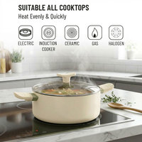 Juego de Ollas y Sartenes de Acero Inoxidable y Cerámica de Aluminio Personalizadas E-Top, Juego de Utensilios de Cocina Antiadherentes de Alta Calidad