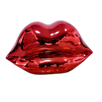 Personnaliser les couleurs de chrome bonbon de grande statue de galvanoplastie meublée FRP Sculptures en forme de lèvre Vitrine de magasin Artisanat d'art