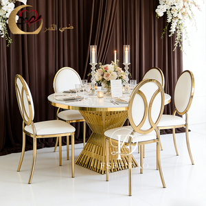 Chaises d'événement de luxe modernes avec cadre en acier inoxydable doré et coussin en velours pour réceptions de mariage, utilisation en extérieur et au bureau à domicile - Product Image 4