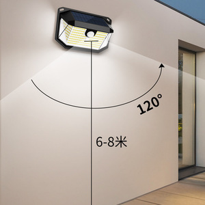 Lampe murale solaire 416 LED, s'allume automatiquement la nuit, lumière de cour extérieure, capteur de présence humaine sur trois côtés, étanche - Product Image 2