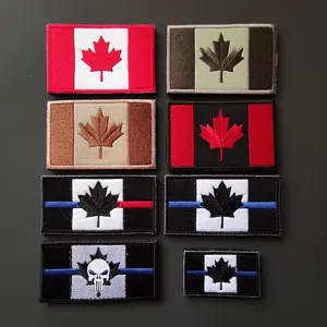 कनाडा के झंडे मेपल का पत्ता झंडे बिल्ला कढ़ाई पैच कपड़ों की सजावट के लिए