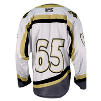 Jersey Hoki Es Unisex Ukuran Besar Custom Sublimasi, Bernapas, Menyerap Keringat, Peregangan Empat Arah, Kerah V, Seragam Tim