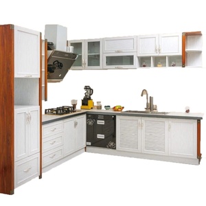 Mueble de Cocina Modular de Aluminio Impermeable y Resistente a la Humedad con Bisagras, Fregadero de Cuarzo y Estante para Utensilios, Personalizable para Apartamentos - Product Image 5