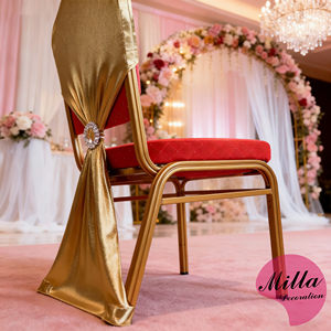 Housse <span class=keywords><strong>de</strong></span> dossier <span class=keywords><strong>de</strong></span> <span class=keywords><strong>chaise</strong></span> décorative à anneau élastique, housse <span class=keywords><strong>de</strong></span> <span class=keywords><strong>chaise</strong></span> à nœud, sans lavage, estampage à chaud, housse <span class=keywords><strong>de</strong></span> <span class=keywords><strong>chaise</strong></span> en spandex métallique - Product Image 2