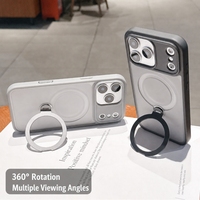 Casing Magnetik iPhone 18 Pro Max dengan Ring Stand, Anti Benturan, Pelindung TPU, Kompatibel Pengisian Daya Nirkabel, Bagian Belakang Transparan