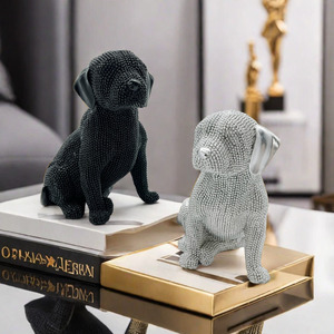 Productos más vendidos en los Emiratos Árabes Unidos estatua de perro <span class=keywords><strong>labrador</strong></span> figuritas para el hogar adornos de jardín de resina perros - Product Image 2