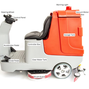 Fregadora de Pisos Comercial Sm860 Ride con 34 Cepillos Dobles, Recarga de Aguas Residuales de 37 Galones, Batería Recargable de 24V 150Ah, Sin Enjuague, 75,000 Ft/h - Product Image 4